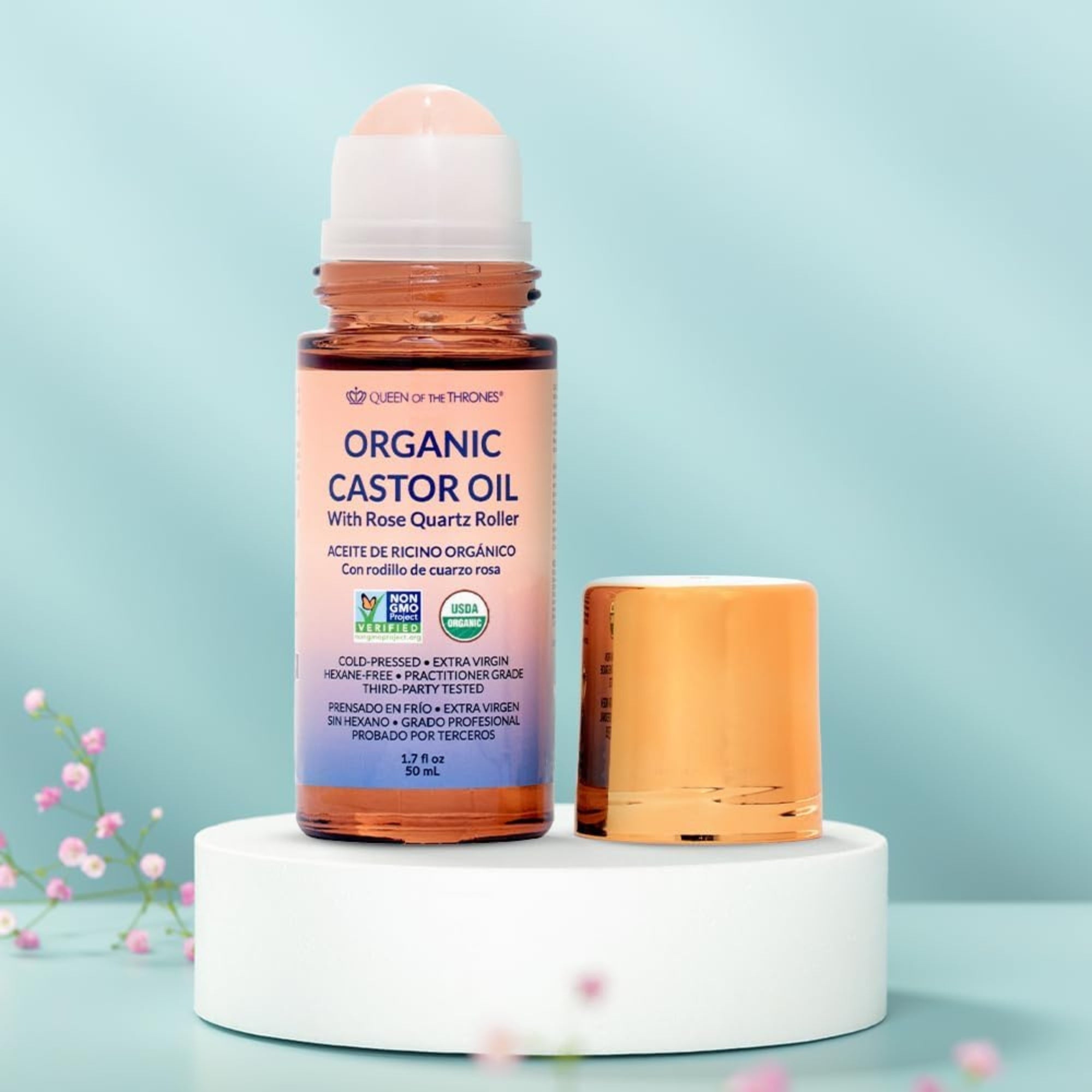 QUEEN OF THE THRONES® Organic Golden Castor Oil Roll- 1.7oz (50mL)