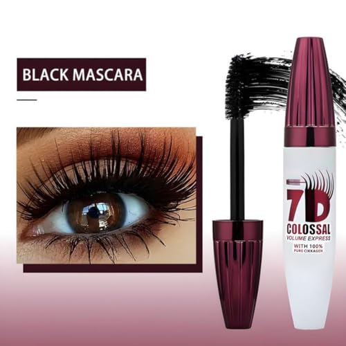 7D Waterproof Volume Mascara, Black Lengthening Thickening Softer Fuller Lashes Mascara