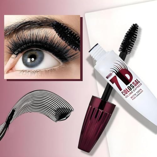 7D Waterproof Volume Mascara, Black Lengthening Thickening Softer Fuller Lashes Mascara