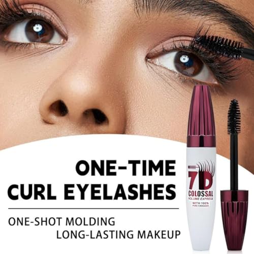 7D Waterproof Volume Mascara, Black Lengthening Thickening Softer Fuller Lashes Mascara