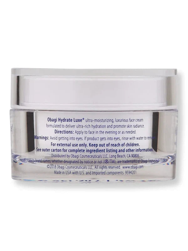 Obagi Hydrate Luxe Moisture Rich Cream – 1.7 oz / 48 g | Intense Hydration & Anti-Aging Night Cream
