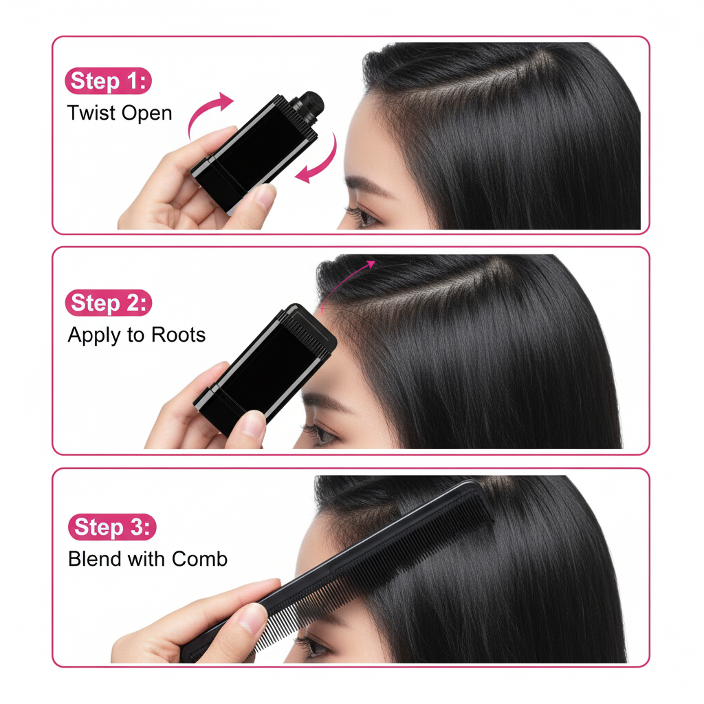 How to use ZaiDoc hair dyeing stick step by step